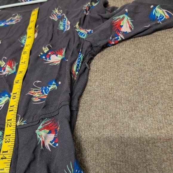 BODEN (10R) Fly Fishing Hooks Print Tunic Dress, 3/4 Sleeve, Scoop Neck, Novelty - Picture 5 of 8